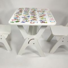 Детский растущий стол-парта и два стула Я САМ "Умка-Дуо" (Алфавит) в Покачах - pokachi.mebel24.online | фото