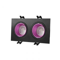 DK3072-BK+PI Встраиваемый светильник, IP 20, 10 Вт, GU5.3, LED, черный/розовый, пластик в Покачах - pokachi.mebel24.online | фото