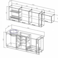 Кухонный гарнитур Лофт 2550 (Стол. 26мм) в Покачах - pokachi.mebel24.online | фото 2