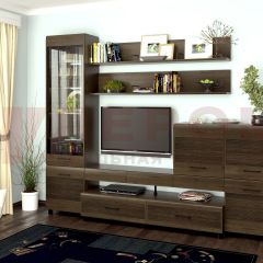 Гостиная Камелия Композиция 5 (Гикори Джексон темный) в Покачах - pokachi.mebel24.online | фото