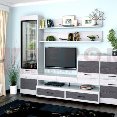 Гостиная Камелия Композиция 5 (Снежный ясень - серый) в Покачах - pokachi.mebel24.online | фото