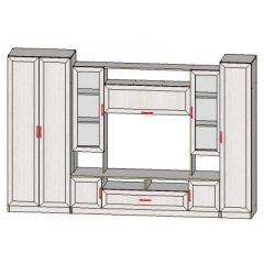 Гостиная ПРАГА-1 Анкор белый в Покачах - pokachi.mebel24.online | фото 2