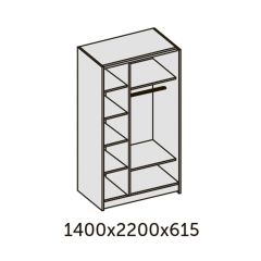 ИННЭС-5 Шкаф-купе 2-х дв. 1400 (1дв. Ф1 - бодега белая, 1дв. Ф2 - зеркало) в Покачах - pokachi.mebel24.online | фото 2