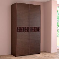 ИННЭС-5 Шкаф-купе 2-х дв. 1400 (2 дв. Ф3 - венге вст. экокожа коричневый) в Покачах - pokachi.mebel24.online | фото