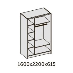ИННЭС-5 Шкаф-купе 2-х дв. 1600 (2дв. Ф1 - венге) в Покачах - pokachi.mebel24.online | фото 2