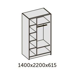 ИННЭС-5 Шкаф-купе 2-х дв.1400 (2дв. Ф3 - бодега белая вставка экокожа белая) в Покачах - pokachi.mebel24.online | фото 2