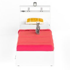 Камелия Кровать с ящиками 0900, цвет белый, ШхГхВ 93,5х217х78,2 см., сп.м. 900х2000 мм., без матраса, основание есть в Покачах - pokachi.mebel24.online | фото 3