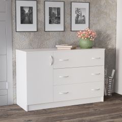 Комод Лофт (3 ящика/1 дверца) Белый в Покачах - pokachi.mebel24.online | фото