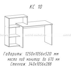 Компьютерный стол №10 (Анкор белый) в Покачах - pokachi.mebel24.online | фото 1