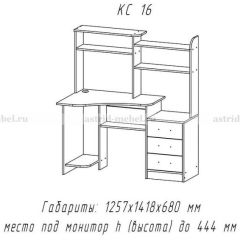 Компьютерный стол №16 (Анкор темныйанкор темный) в Покачах - pokachi.mebel24.online | фото