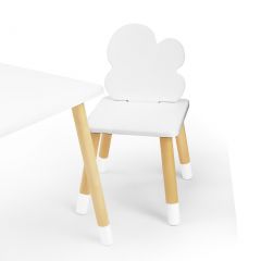 Комплект детской мебели стол и два стула Облачко (Белый/Белый/Береза) в Покачах - pokachi.mebel24.online | фото