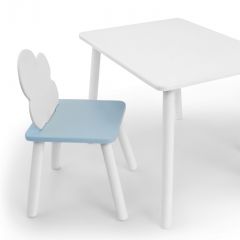 Комплект детской мебели стол и стул Облачко (Белый/Голубой/Белый) в Покачах - pokachi.mebel24.online | фото