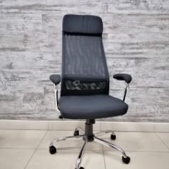 Кресло Barneo K-115 для персонала (черная ткань, черная сетка) в Покачах - pokachi.mebel24.online | фото