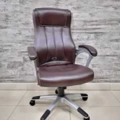 Кресло Barneo K-148 для руководителя (коричневая экокожа) в Покачах - pokachi.mebel24.online | фото