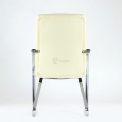 Кресло Barneo K-25 для посетителей и переговорных (хром, бежевая экокожа) в Покачах - pokachi.mebel24.online | фото 3