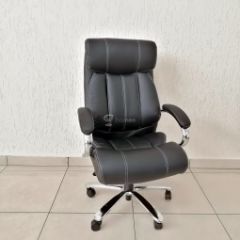 Кресло Barneo K-303 для руководителя (черная экокожа) в Покачах - pokachi.mebel24.online | фото