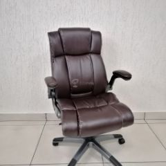 Кресло Barneo K-44 для руководителя (коричневая экокожа) в Покачах - pokachi.mebel24.online | фото