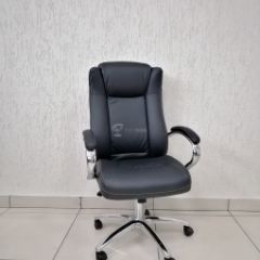 Кресло Barneo K-45 для руководителя (черная экокожа) в Покачах - pokachi.mebel24.online | фото