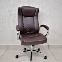Кресло Barneo K-45 для руководителя (коричневая экокожа) в Покачах - pokachi.mebel24.online | фото