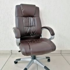 Кресло Barneo K-6 для руководителя (коричневая экокожа) в Покачах - pokachi.mebel24.online | фото