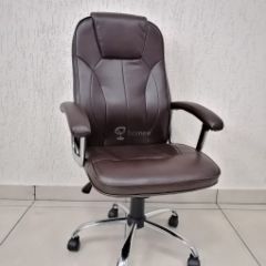 Кресло Barneo K-8 для руководителя (коричневая экокожа) в Покачах - pokachi.mebel24.online | фото