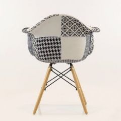 Кресло Barneo N-14 Patchwork черно-белый в Покачах - pokachi.mebel24.online | фото 4