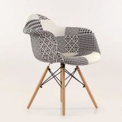Кресло Barneo N-14 Patchwork черно-белый в Покачах - pokachi.mebel24.online | фото 5