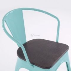 Кресло Barneo N-245 Tolix style Wood  (RAL6027 бирюзовый) в Покачах - pokachi.mebel24.online | фото 2