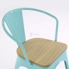 Кресло Barneo N-245 Tolix style Wood  (RAL6027 бирюзовый) в Покачах - pokachi.mebel24.online | фото 3