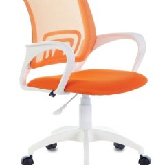 Кресло BRABIX "Fly MG-396W", пластик белый, сетка, оранжевое, 532401, MG-396W_532401 в Покачах - pokachi.mebel24.online | фото