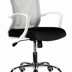 Кресло BRABIX "Wings MG-306" (пластик белый, хром, сетка, серое/черное) 532010 в Покачах - pokachi.mebel24.online | фото