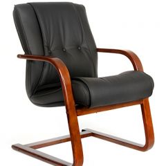 Кресло для посетителя CHAIRMAN  653 V (Кожа) Черное в Покачах - pokachi.mebel24.online | фото