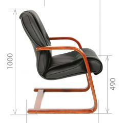 Кресло для посетителя CHAIRMAN  653 V (Кожа) Черное в Покачах - pokachi.mebel24.online | фото 5