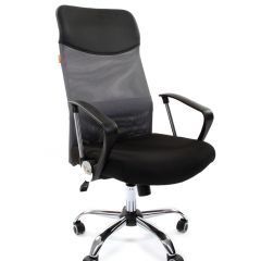 Кресло для руководителя CHAIRMAN 610 N(15-21 черный/сетка серый) в Покачах - pokachi.mebel24.online | фото
