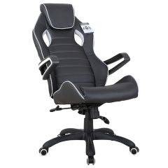 Кресло компьютерное BRABIX Techno Pro GM-003 (экокожа черное/серое, вставки серые) 531814 в Покачах - pokachi.mebel24.online | фото 4