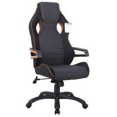 Кресло компьютерное BRABIX Techno Pro GM-003 (ткань черное/серое, вставки оранжевые) 531813 в Покачах - pokachi.mebel24.online | фото 1