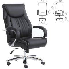 Кресло офисное BRABIX "Advance EX-575" (хром/экокожа/черное) 531825 в Покачах - pokachi.mebel24.online | фото