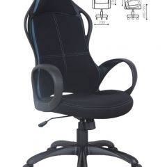 Кресло офисное BRABIX PREMIUM "Force EX-516" (ткань черная/вставки синие) 531572 в Покачах - pokachi.mebel24.online | фото 2