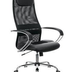 Кресло офисное BRABIX PREMIUM "Stalker EX-608 CH" (хром, ткань-сетка/кожзам, черное) 532091 в Покачах - pokachi.mebel24.online | фото