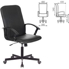 Кресло офисное BRABIX "Simple EX-521" (экокожа, черное) 532103 в Покачах - pokachi.mebel24.online | фото 2