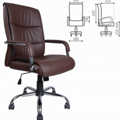 Кресло офисное BRABIX "Space EX-508" (экокожа, хром, коричневое) 531164 в Покачах - pokachi.mebel24.online | фото 4