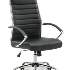 Кресло офисное BRABIX "Style EX-528", экокожа, хром, черное, 531947 в Покачах - pokachi.mebel24.online | фото