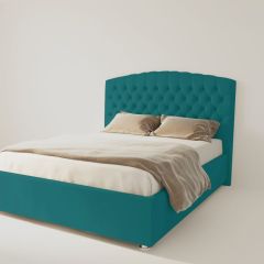 Кровать Берлин без основания 1600 (велюр бирюзовый) в Покачах - pokachi.mebel24.online | фото