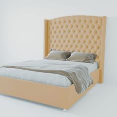 Кровать Берлин ЛЮКС с ПМ 2000 (экокожа бежевая) в Покачах - pokachi.mebel24.online | фото