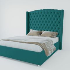 Кровать Берлин ЛЮКС с ПМ 2000 (велюр бирюзовый) в Покачах - pokachi.mebel24.online | фото 3