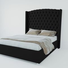 Кровать Берлин ЛЮКС с ПМ 800 (экокожа кольт ч) в Покачах - pokachi.mebel24.online | фото