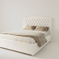 Кровать Берлин с ПМ 1200 (экокожа белая) в Покачах - pokachi.mebel24.online | фото 3