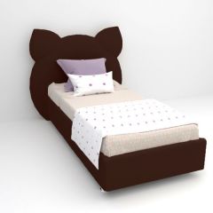 Кровать Котя с ортопедическим основанием 900 (экокожа коричневая) в Покачах - pokachi.mebel24.online | фото