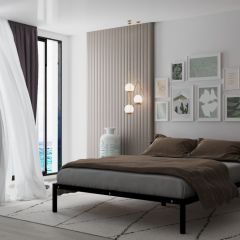 Кровать Мета с матрасом 1200 (черный) в Покачах - pokachi.mebel24.online | фото 2