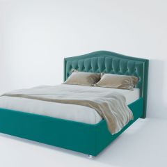 Кровать Нягань с ПМ 1400 (велюр бирюзовый) в Покачах - pokachi.mebel24.online | фото 2